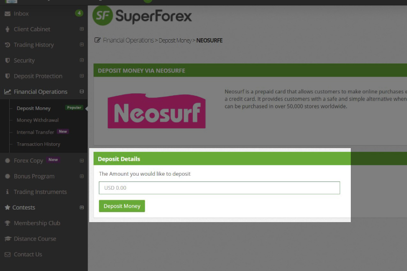 how-to-make-a-deposit-neosurf-superforex-mt4-account-amount