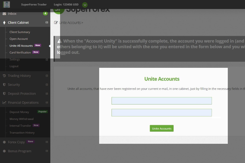 superforex-how-to-unite-all-trading-accounts-into-one