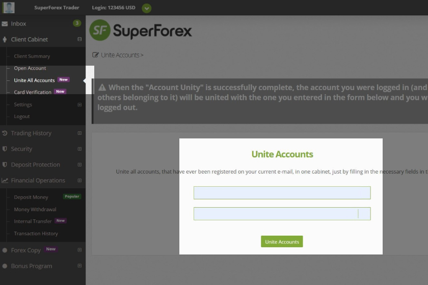 superforex-unite-all-account